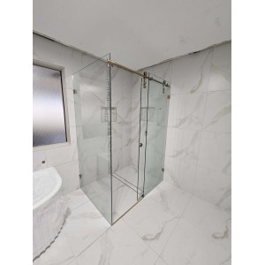 Sero-L Frameless Sliding Door L Shape Shower Screen 1600-1750*900